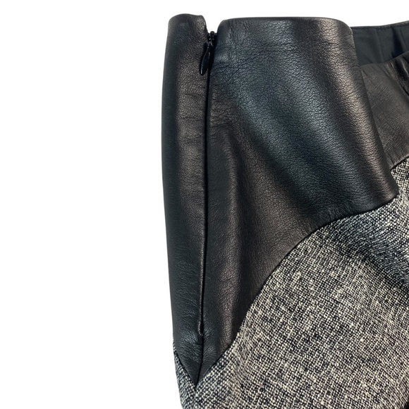 PAULA CAHEN D’ANVERS Front and Back Slits Below Knee Skirt in Black and Melange - Picture 3 of 6